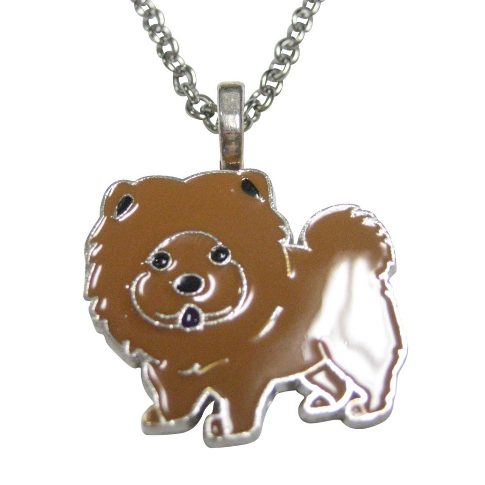 Brown Toned Chow Chow Dog Pendant Necklace